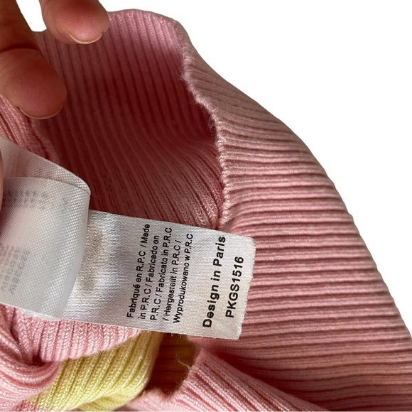 T.U Ribbed Color block Multicolor Top Cropped Pastel - Picture 9 of 9